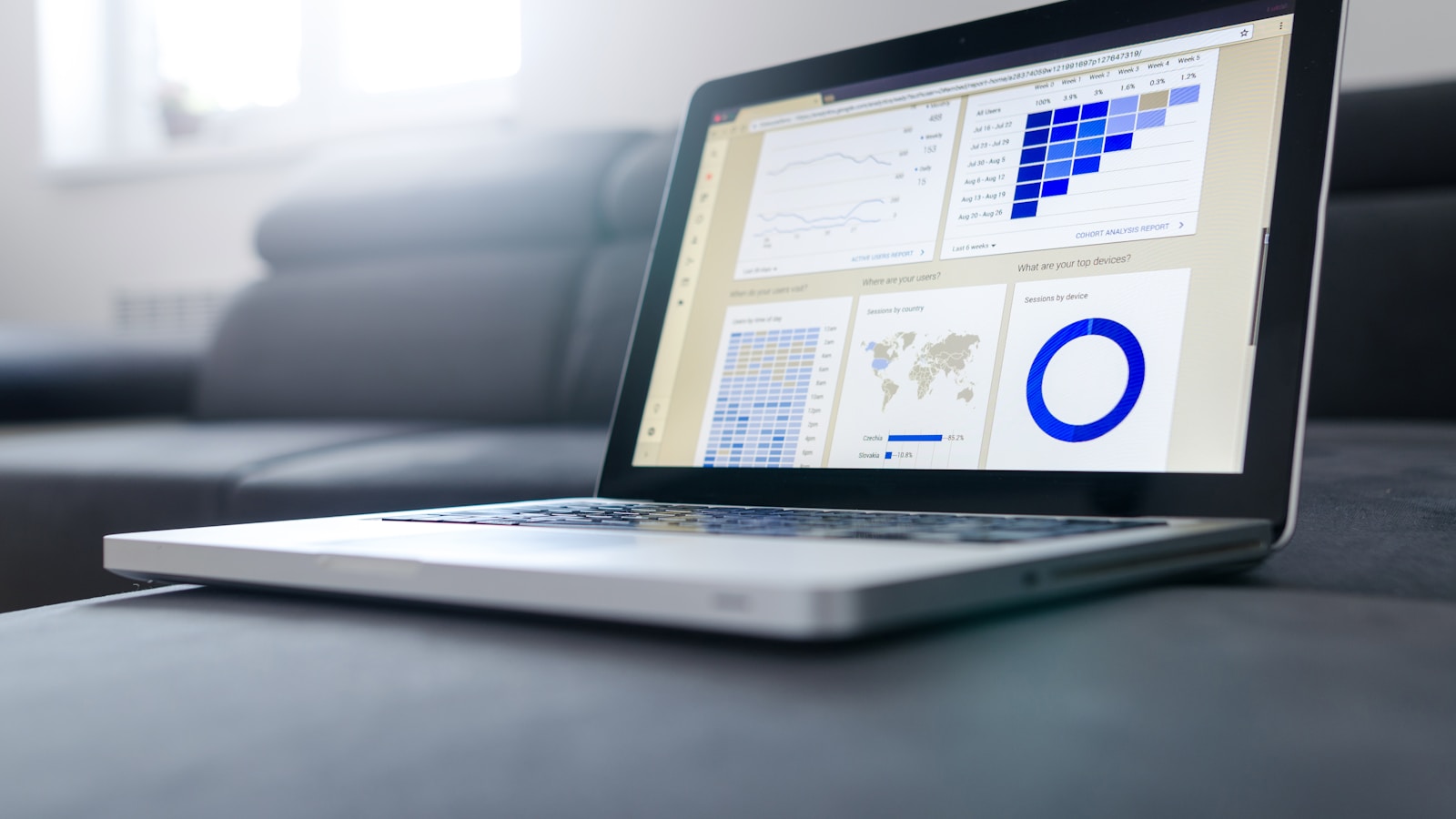 Developer workspace with code screens and automation dashboard
