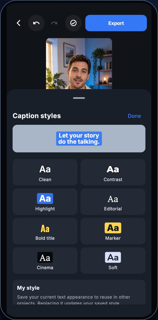 iPhone / Вісім стилів підписів і власний пресет