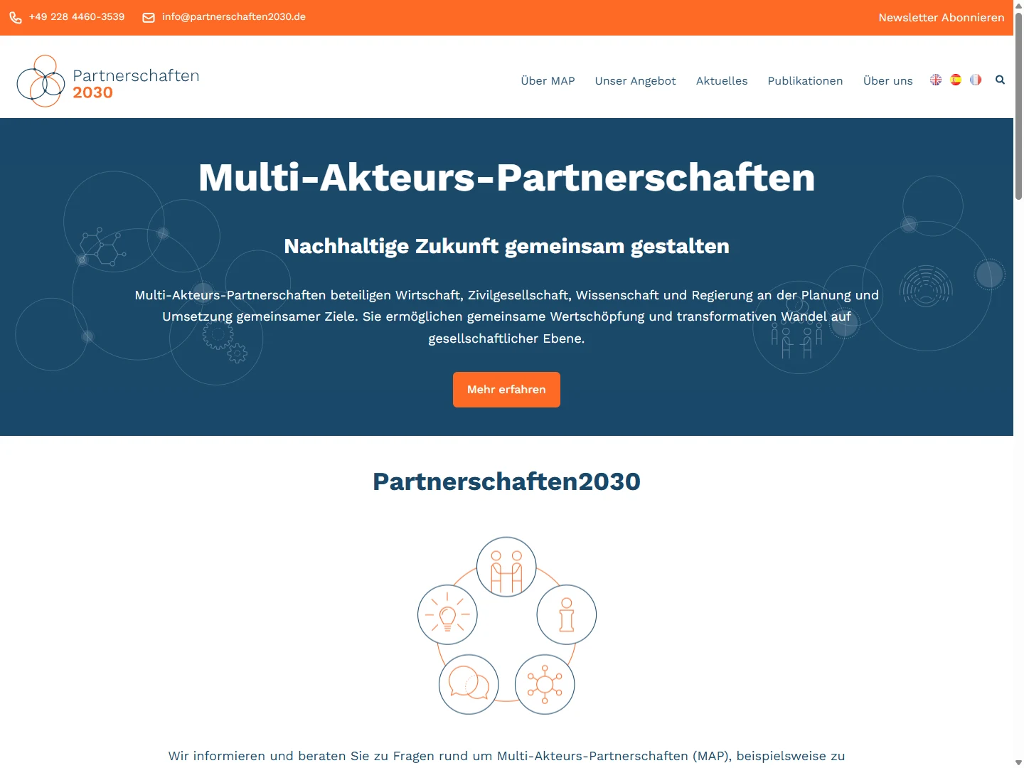 Partnerschaften2030 on desktop